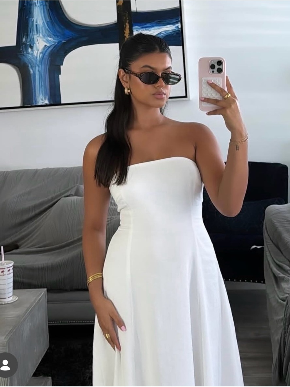 12th Tribe Strapless White Maxi Dress